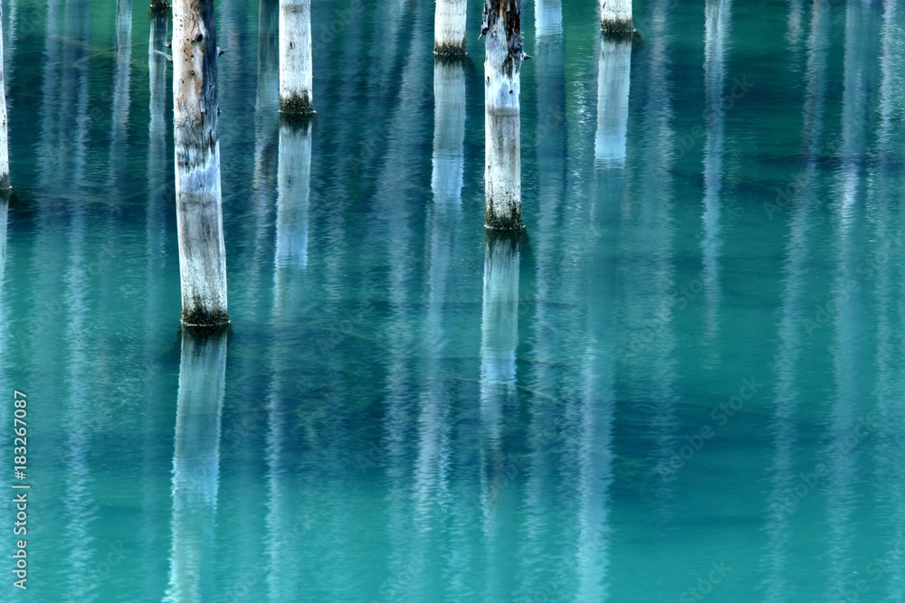 blue pond in Hokkaido, Japan