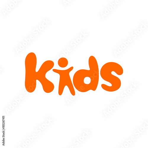 Kid Happy Letter Word Logo Vector