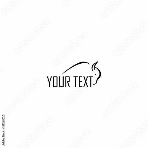 Buffalo Line outline Logo Vector