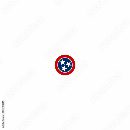 Tennessee Logo with Three Stars Icon Vector