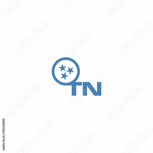TN Dental Logo with Tennessee Three Stars Icon Vector