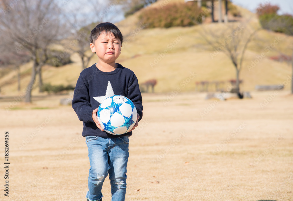 サッカーボールを持つ泣いている男の子 Stock 写真 Adobe Stock サッカーボールを持つ泣いている男の子 Stock 写真 Adobe Stock