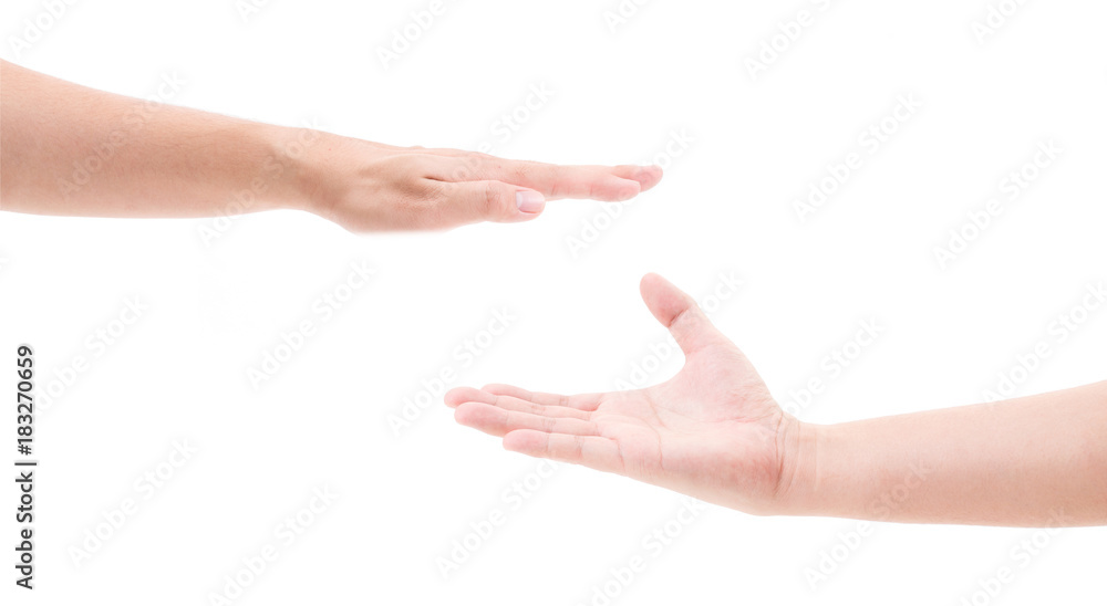 Man hand isolated on white background