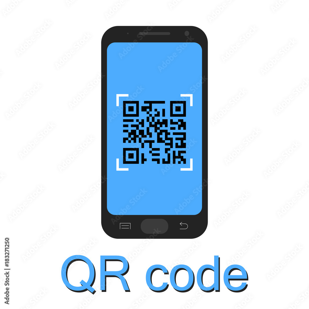 QR code in mobile phone. Scanning code QR code in mobile phone. Scanning code