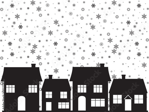 Simple Christmas background illustrated on white