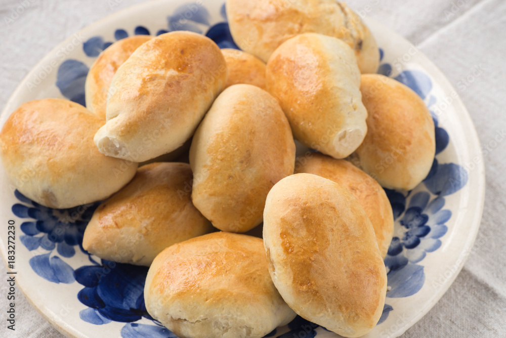 homemade buns on plate homemade buns on plate