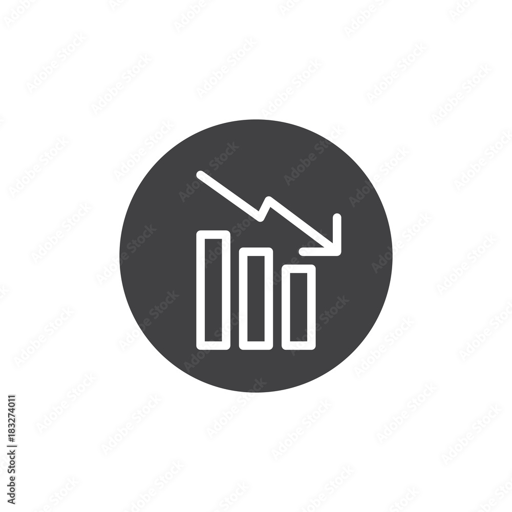 Obraz premium Decrease graph icon vector