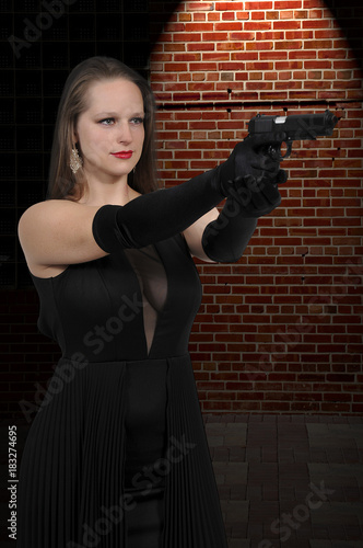 Wallpaper Mural Woman with Gun Torontodigital.ca