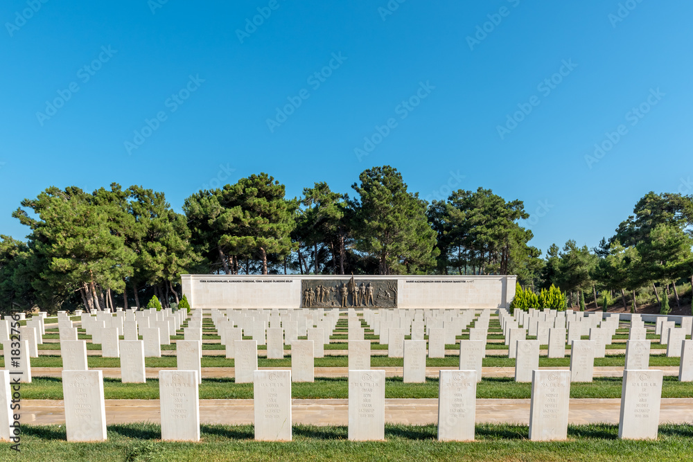 Akbas Martyrs Cemetery and Memorial in Canakkale,Turkey.