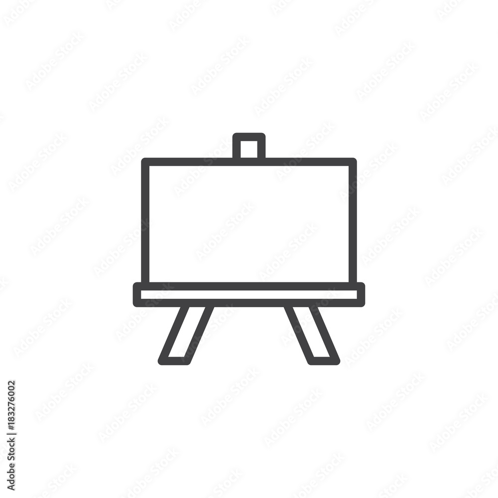 Easel with blank canvas line icon Easel with blank canvas line icon