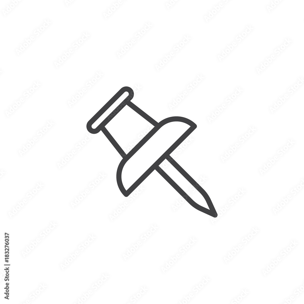 Push pin line icon Push pin line icon