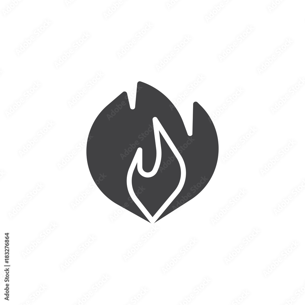 Fire flame icon vector, filled flat sign, solid pictogram isolated on white. Flammable symbol, logo illustration. Fire flame icon vector, filled flat sign, solid pictogram isolated on white. Flammable symbol, logo illustration.