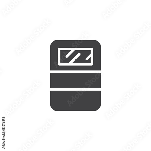 Police riot shield icon vector, filled flat sign, solid pictogram isolated on white. Symbol, logo illustration.