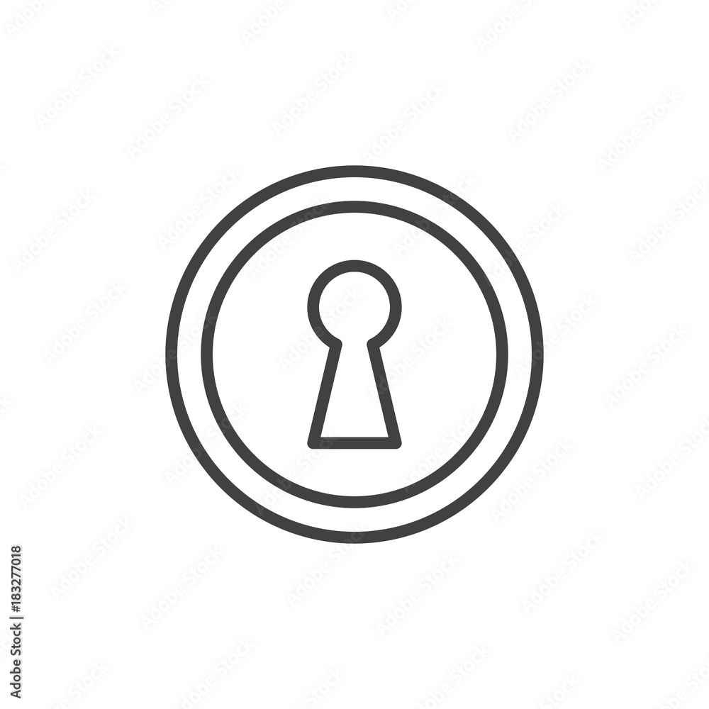Keyhole line icon, outline vector sign, linear style pictogram isolated on white. Key hole symbol, logo illustration. Editable stroke Keyhole line icon, outline vector sign, linear style pictogram isolated on white. Key hole symbol, logo illustration. Editable stroke
