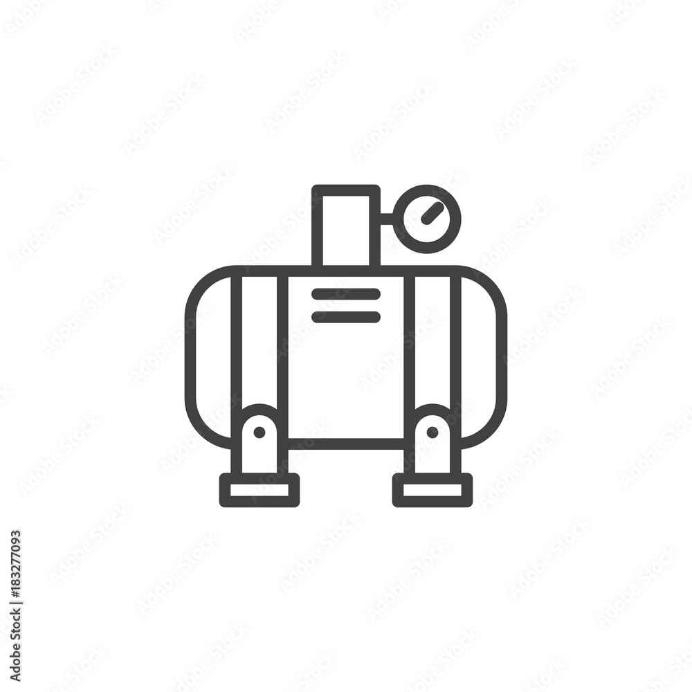 Air compressor line icon, outline vector sign, linear style pictogram  isolated on white. Symbol, logo illustration. Editable stroke Stock Vector  | Adobe Stock