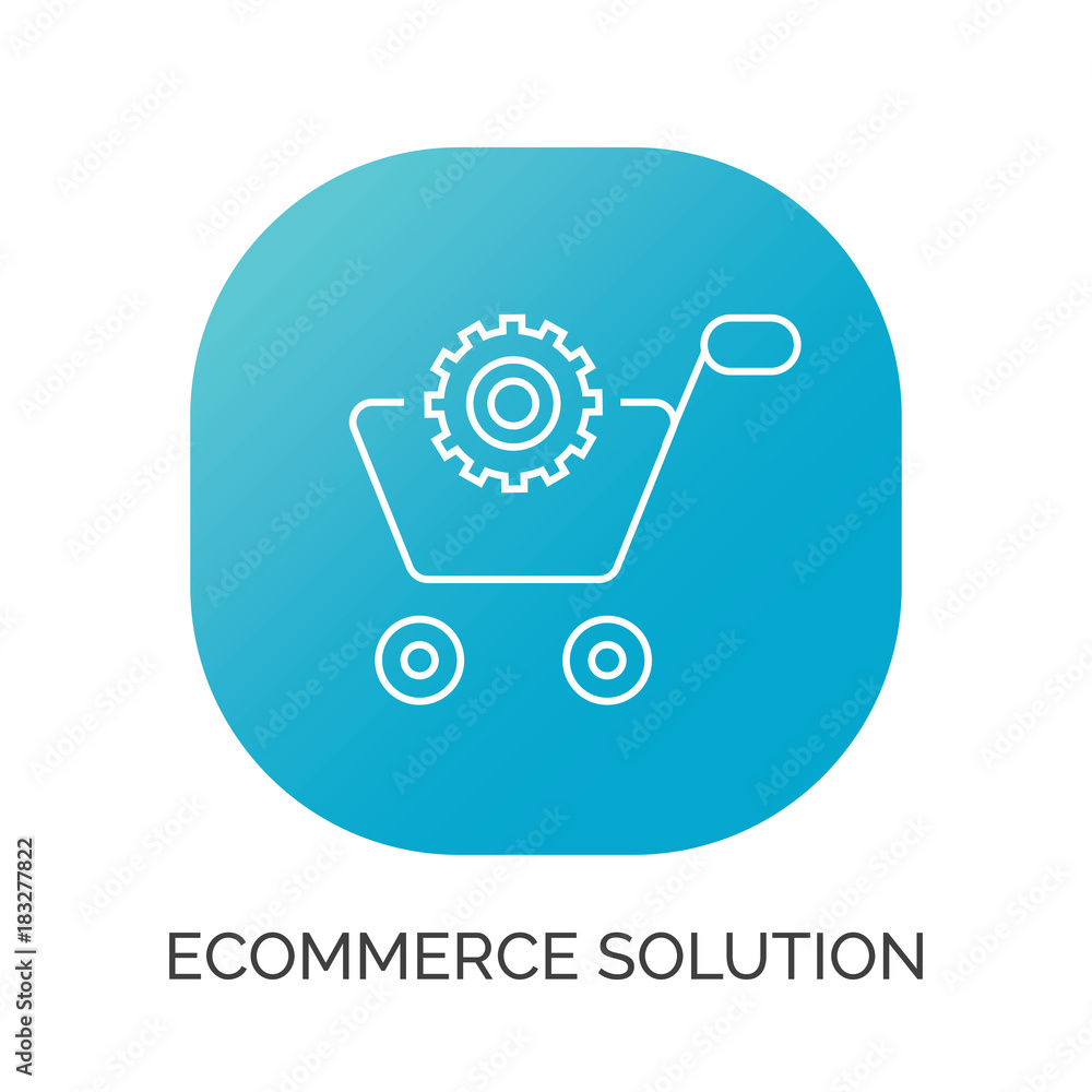 eCommerce solution vector thin line eCommerce solution vector thin line