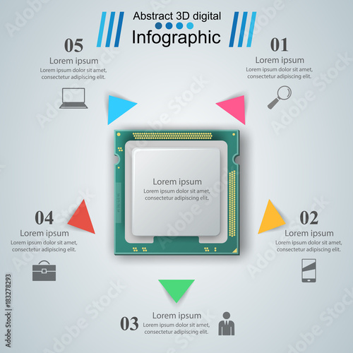 microprocessor, chip, electronic components icon