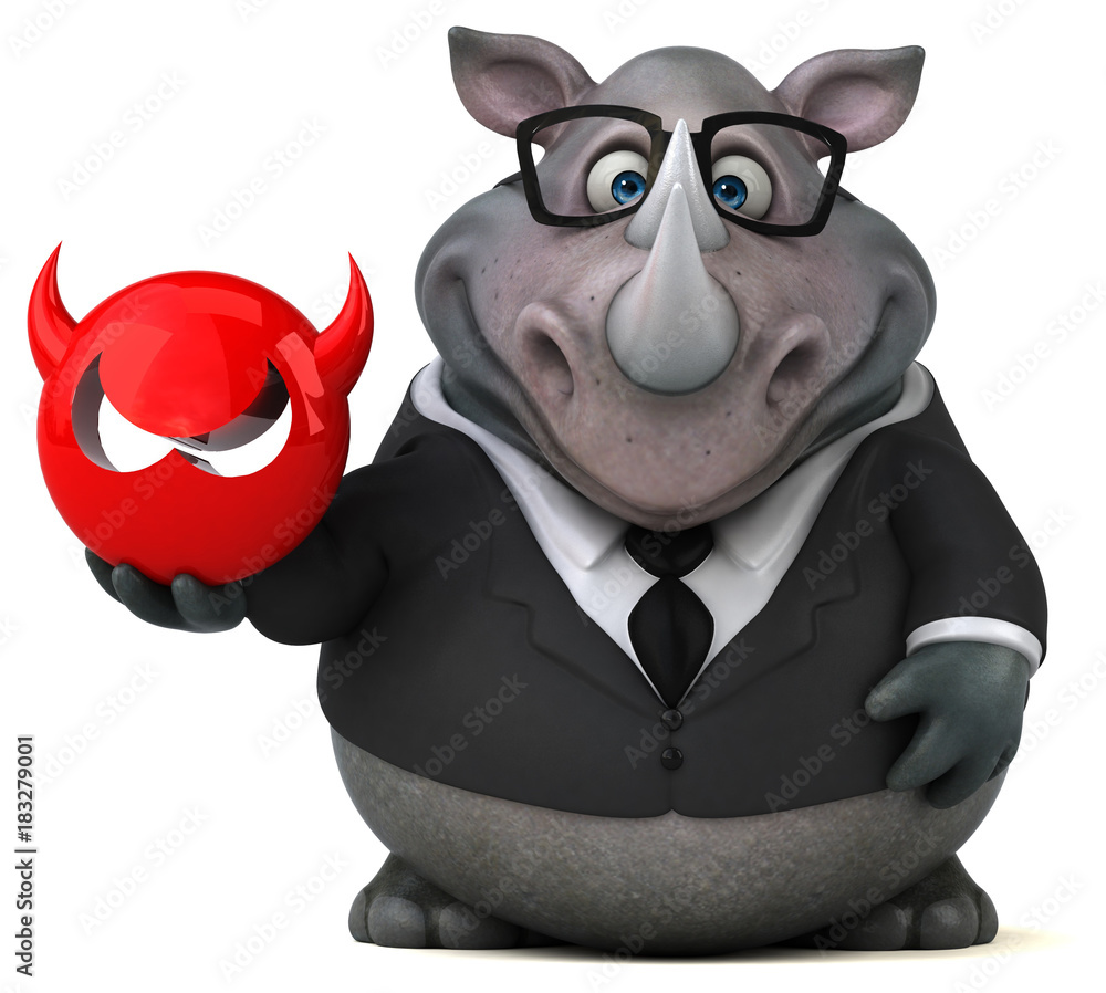 Naklejka premium Fun rhinoceros - 3D Illustration