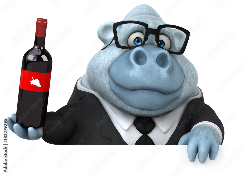 Fun white monkey - 3D Illustration Fun white monkey - 3D Illustration