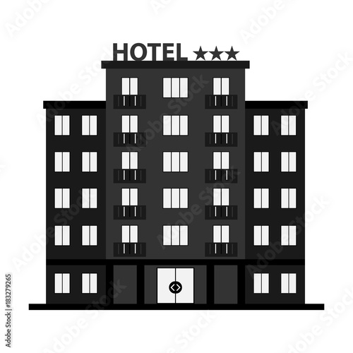 Hotel, hotel icon, three-star hotel.
