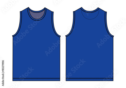 Tank top, sleeveless shirt illustration / blue