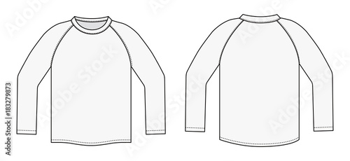 long sleeve ragran tshirt illustration (white) 