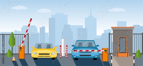 Automatic Rising Up Barrier, automatic system gate for security,	