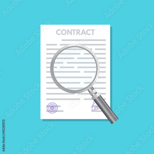 Preparation, inspection business contract concept. Vector illustration.