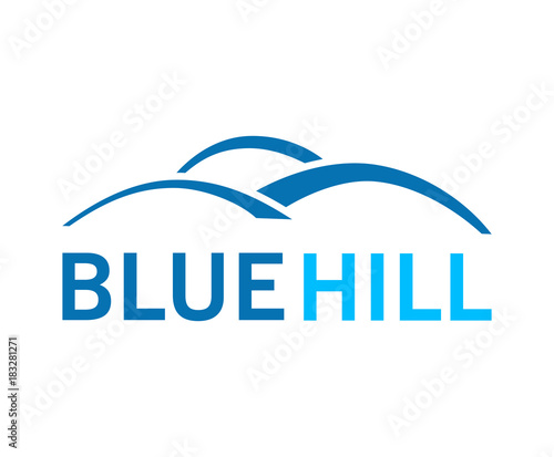 Line Art Blue Hill Logo Symbol