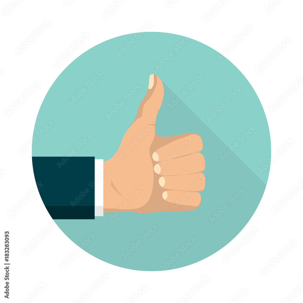 Thumb up symbol set flat style, Like sign. vector Thumb up symbol set flat style, Like sign. vector