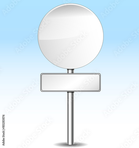 blank roadsign on sky background