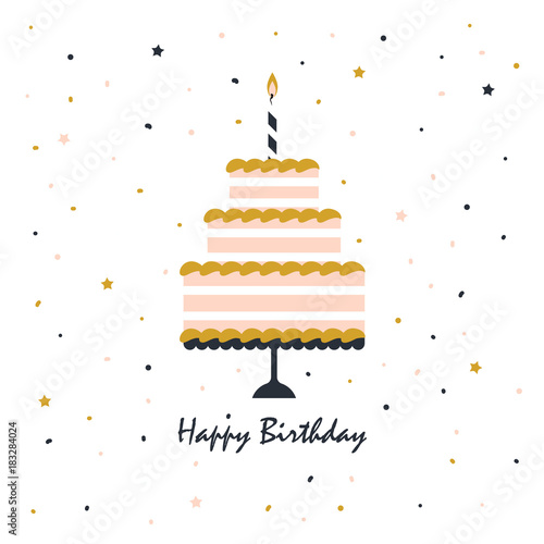 happy birthday card with cake