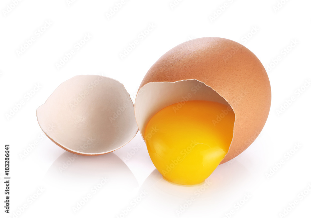 Broken egg isolated on white background. Broken egg isolated on white background.