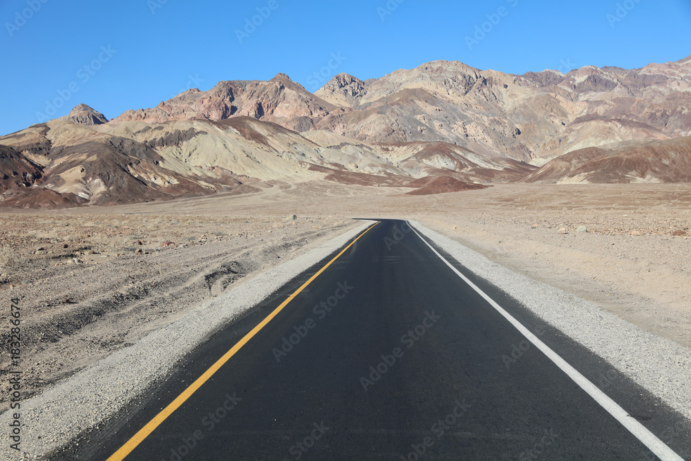 Road through Death Valley National Park. California. USA