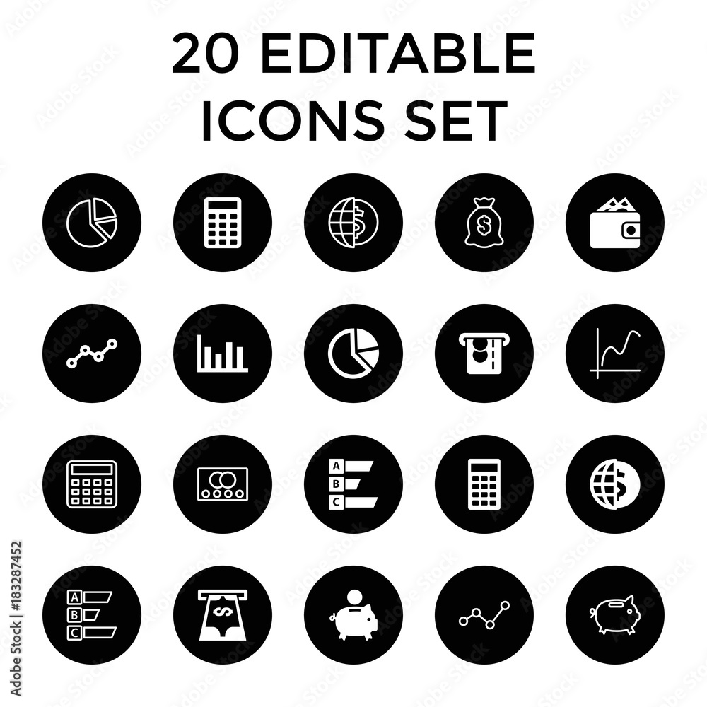 Economy icons. set of 20 editable filled and outline economy icons Economy icons. set of 20 editable filled and outline economy icons