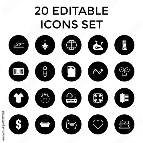 Web icons. set of 20 editable filled and outline web icons