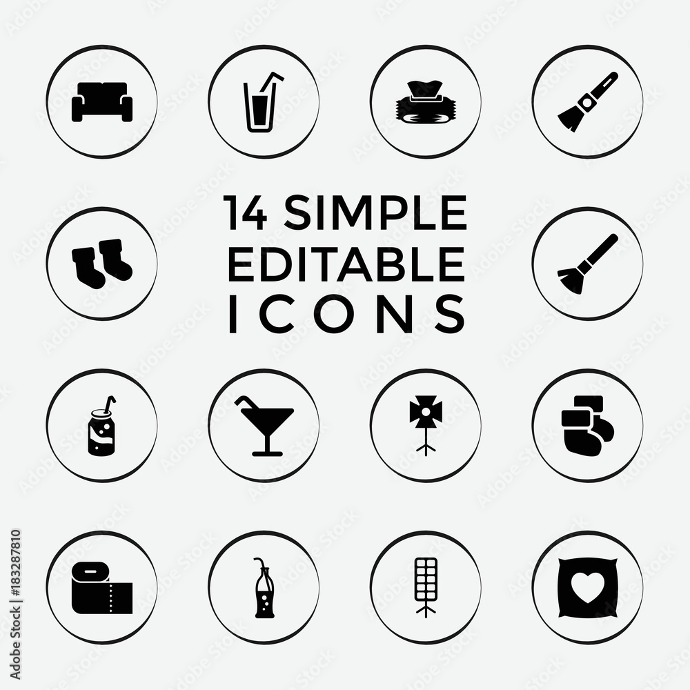 Set of 14 soft filled icons Set of 14 soft filled icons