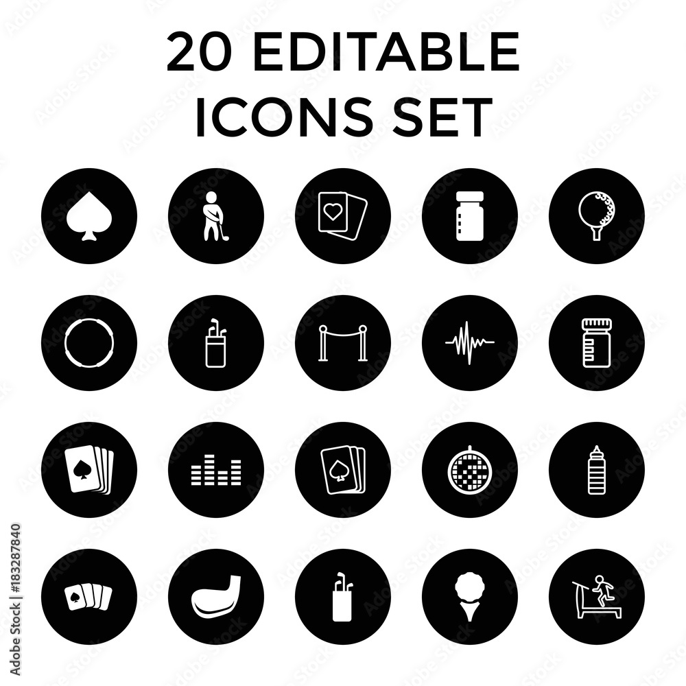 Club icons. set of 20 editable filled and outline club icons Club icons. set of 20 editable filled and outline club icons