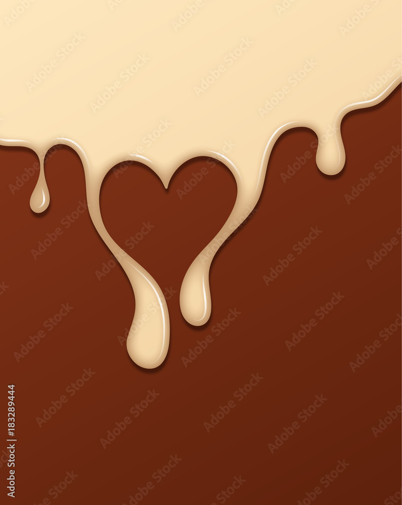 Melted Chocolate Syrup. Sweet Design. Vector illustration.
