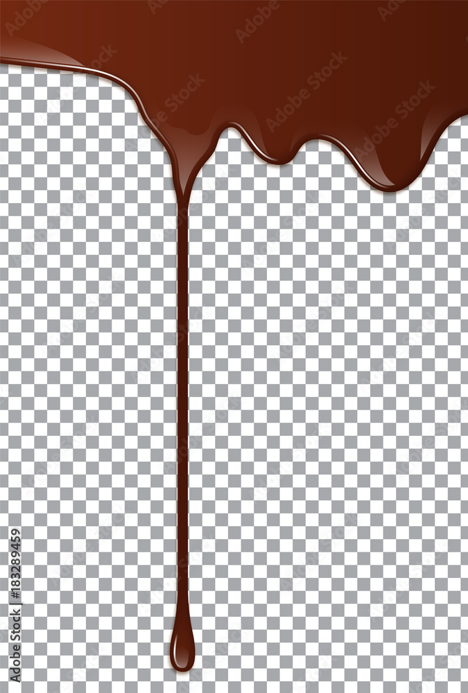 Melted Chocolate Syrup. Sweet Design. Vector illustration.