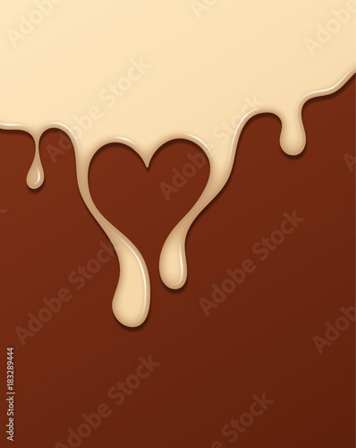 Obraz na płótnie Melted Chocolate Syrup. Sweet Design. Vector illustration. w salonie