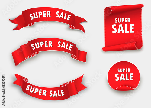 Big Sale Banner.Super Sale Banner Ribbon. Vector Illustration photo