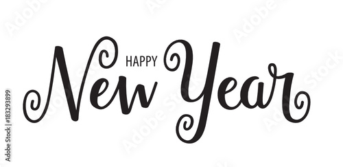 HAPPY NEW YEAR hand lettering banner