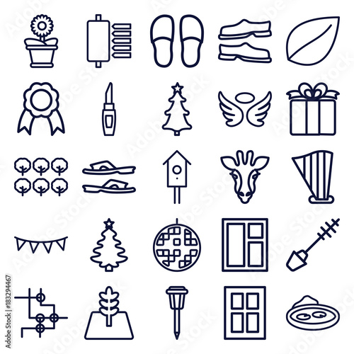 Set of 25 decorative outline icons