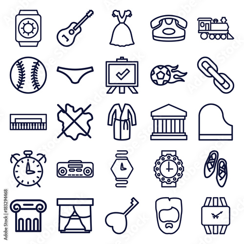 Set of 25 classic outline icons