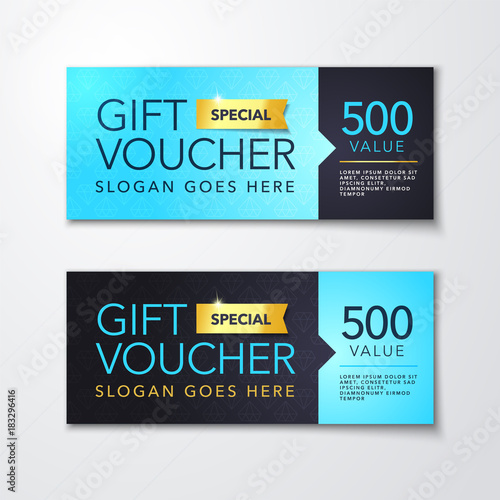 Vector illustration, gift voucher template with clean and modern premium pattern