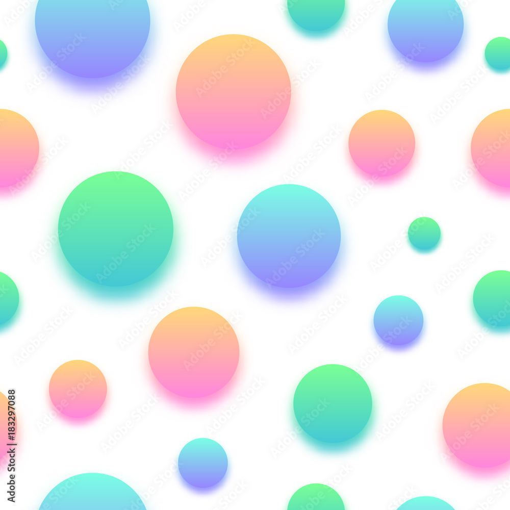 Colorful abstract ball background, seamless design, vector illustration