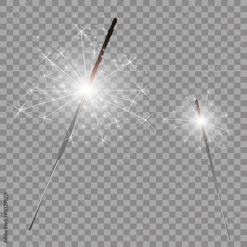 Christmas sparkler set. Vector eps10