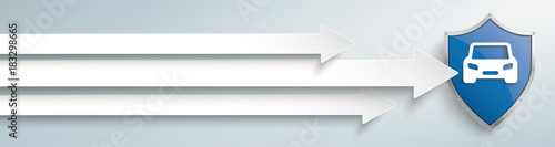 3 Arrows Blue Protection Shield Car Header