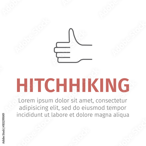 Hitchhiking line icon.